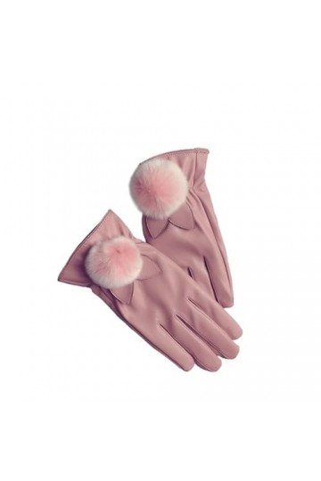 BLAIS Gants en fourrure de lapin, gants femme automne hiver velours épaissi gants écran, a, taille unique