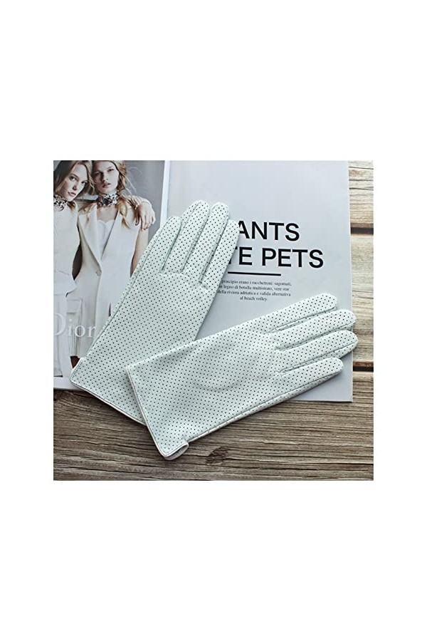 Gants dhiver Gants de chèvre de chèvre for Femmes Couleur Treillis Creux Silky Silky Section Drive Spring et Automne Gants r