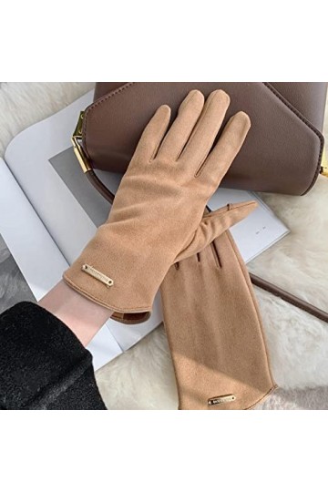 TIANYIA Gants en Tricot Gants de Doublure en Laine, Gants de Doigt Complet à Écran Tactile, Mitaines pour Femmes dhiver de M