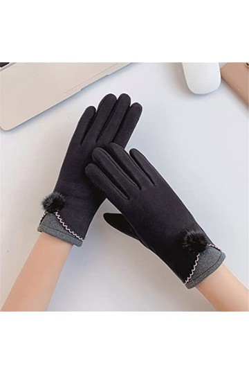 Gants dhiver pour femme - Maintien au chaud - Élasticité au poignet - Coupe-vent - Doux et simple