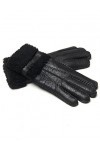 YISEVEN Femme Hiver Nouveau Gants en Cuir Peau de Mouton Chaud Épais Fourrure en Laine Doublure En Velours Thermique Poignet 