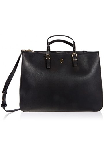 Tommy Hilfiger Sac à Main Femme TH Timeless Work Bag en Similicuir, Sandrift, Onesize