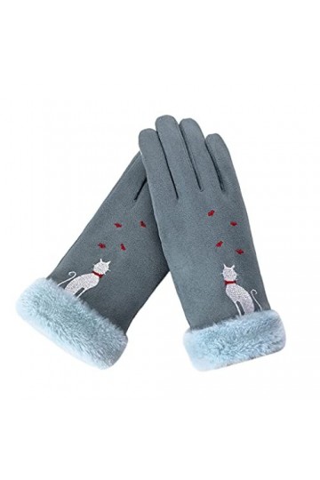 YDBTLBGH Gants Unisexe Adulte Mignon Mitaines Hiver Coupe-Vent Chaud Luva de Plus Sport Moufles Femme Imprimé