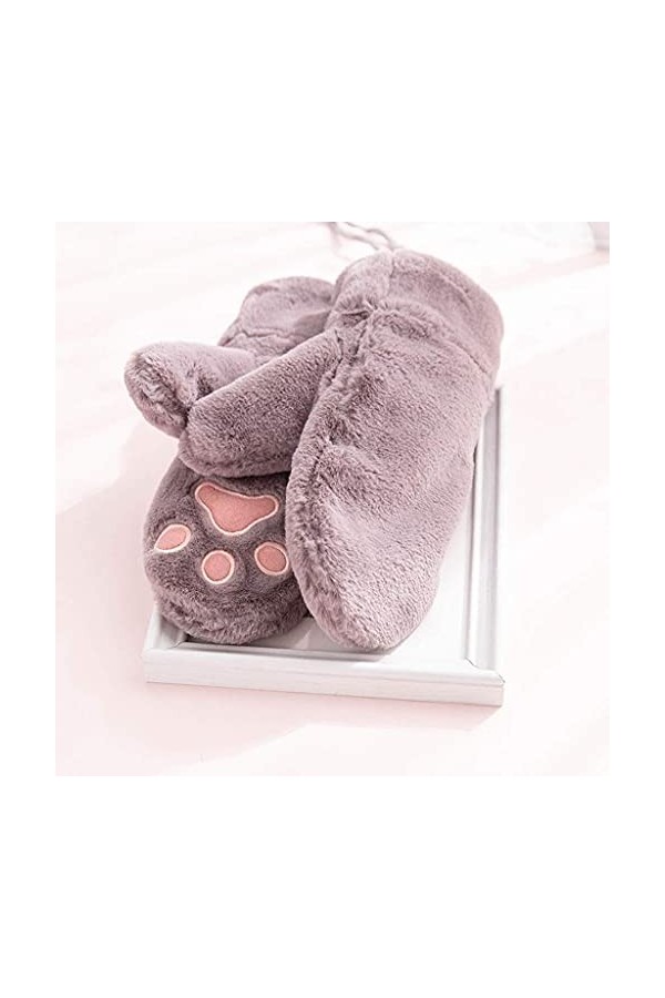 YDBTLBGH Gants Unisexe Femme Adulte Hiver Mignon Plus de Velours Épaissie Moufles Étudiant Coton En Peluche Vélo Froide Et Ve