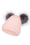 Bonnet Femme Hiver Chaud Coton Pompon Poil Adulte Fantaisie Casquette Chapeau Polaire Beanie Velours Epais Peluche Satin Mode
