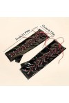 Gants Femme， Sexy Look Long PVC Femmes Accrocher Doigt Bandage Gants Dames Faux Cuir Laçage Ajuster Gants Night Club Sexy Cos