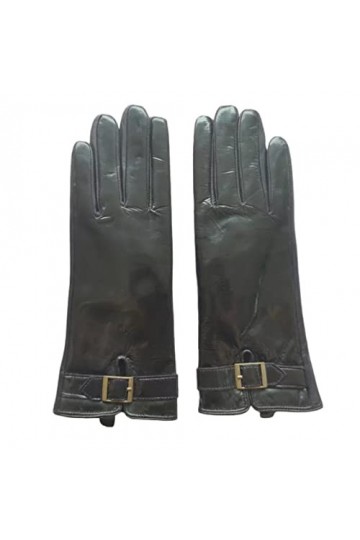 Femme En Gants DHiver Gants En Cuir Noir Gants En Cuir Véritable Pour Femmes Winter Keep Warm Noir 7