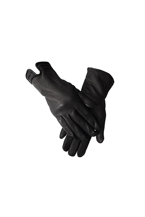Gants Chauds Pour Femme Mode Hiver Printemps Femme Gants En Cuir Dames Gant Mitaines Pour Femmes Noir 7.5