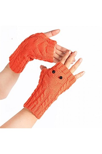 wrtgerht Gants Mitaines Hommes Mitaines Solides Mignon Motif Gants Femmes Mitaines en Tricot Gants Mitaines Combo avec Poche 