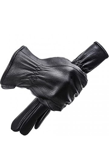 Gants DHiver Gants Noirs Pour Hommes Garder Au Chaud Gants Homme Hiver En Peau De Mouton Gants En Cuir Pour Hommes Gants Tac