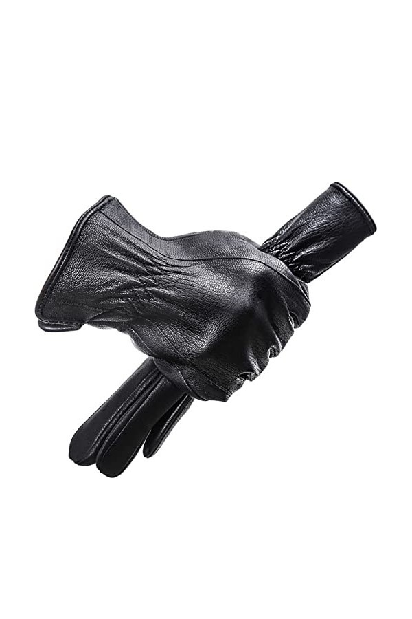 Gants DHiver Gants Noirs Pour Hommes Garder Au Chaud Gants Homme Hiver En Peau De Mouton Gants En Cuir Pour Hommes Gants Tac