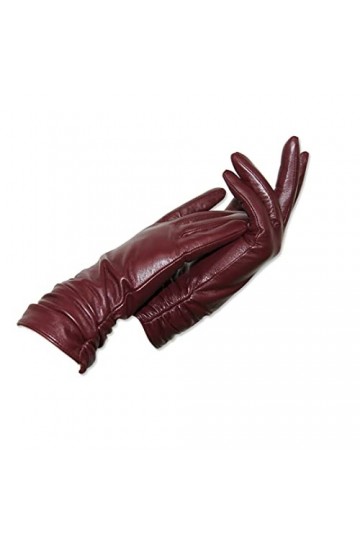 Gants en cuir pour femme hiver et automne Mode peau de mouton Manches épaisses Gants chauds Lake 6 1/2