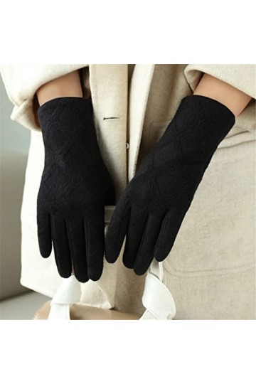 Winte Gants en laine tricotée imitation cachemire pour femme