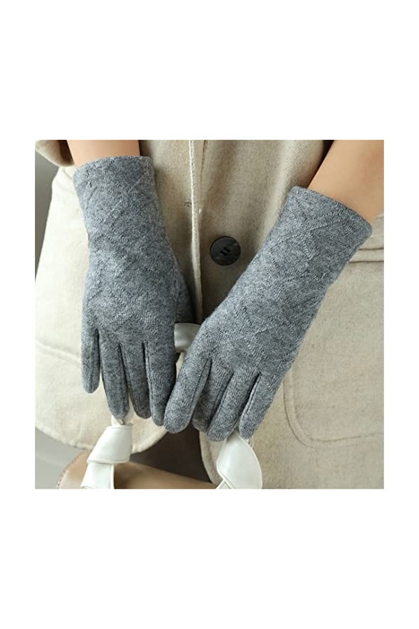Winte Gants en laine tricotée imitation cachemire pour femme