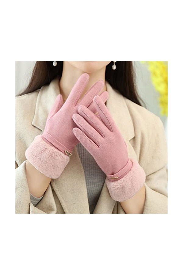 Winte Gants en laine tricotée imitation cachemire pour femme