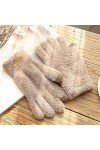 Gants Gloves Moufles Hiver Homme Femme Gants Tricotés Chaud Épaissir Écran Tactile Ensemble Mitaines Solides Téléphone Portab