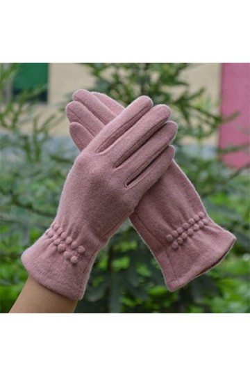 Moufles dautomne et dhiver pour femme - Gants en laine épais et chauds - Gants pour femme
