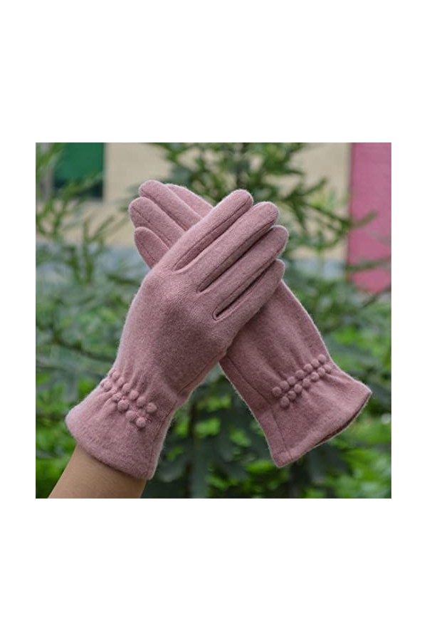 Moufles dautomne et dhiver pour femme - Gants en laine épais et chauds - Gants pour femme