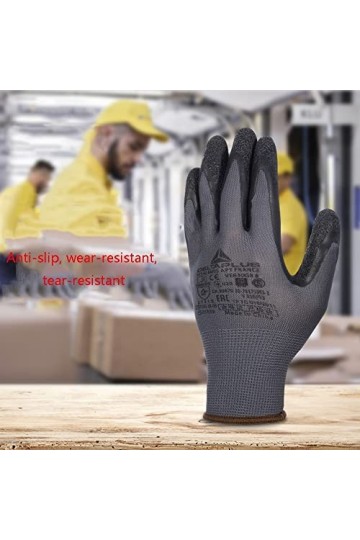 FUFU Moufles 12 Paires dhommes Et De Femmes Gants De Travail De Sécurité, Gants De Protection, Gants en Caoutchouc Épais, Du