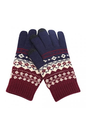 wrtgerht Gants Mitaines Combo avec Poche avec Gants Écran et Mitaines Impression for Femme Temps Froid Chauffé Gants Color :