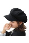 YONKOUNY Bérets de Laine Femme Dame Élégant Casquette Gavroche Newsboy Mode Casquette Octogonale à Visière Bonnet Chapeau da