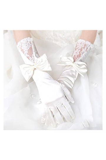 Saturey Été Protection Solaire Gants Blanc Arc Sweat Femmes Lady Danse Performance De Mariée De Mariage Long Rouge Gants De M
