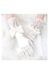 Saturey Été Protection Solaire Gants Blanc Arc Sweat Femmes Lady Danse Performance De Mariée De Mariage Long Rouge Gants De M