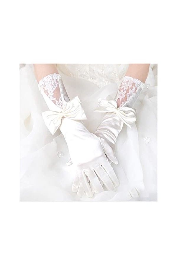 Saturey Été Protection Solaire Gants Blanc Arc Sweat Femmes Lady Danse Performance De Mariée De Mariage Long Rouge Gants De M