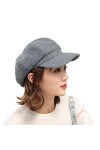 YONKOUNY Bérets de Laine Femme Dame Élégant Casquette Gavroche Newsboy Mode Casquette Octogonale à Visière Bonnet Chapeau da
