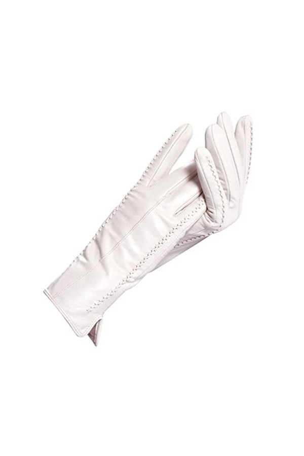 Reocahoo Gants Mariée Gants en Cuir pour Femmes, Cuir véritable, Doublure en Coton Chaud, Gants en Cuir Tendance, Gants en Cu