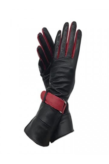 Gants dhiver Gants dhiver à la Mode en Cuir mi-Longues Color : Black, Gloves Size : 8 