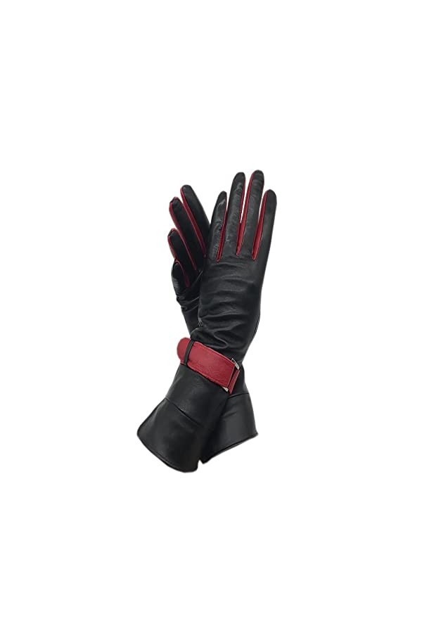 Gants dhiver Gants dhiver à la Mode en Cuir mi-Longues Color : Black, Gloves Size : 8 