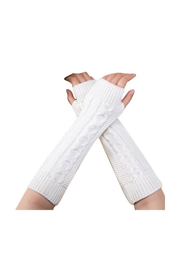 wrtgerht Gants Mitaines tricotés Doux sans Doigts Chauds Femmes Mitaines dhiver Unisexe Hommes Gants Mode Gants Femmes Gants