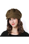 Superora Bonnet Béret Casquette Chapeau Rétro Laine Automne Hiver pour Femme Beige 