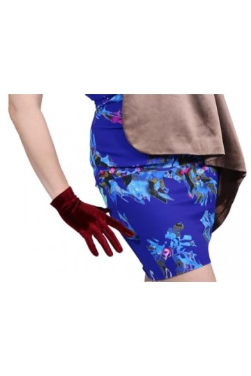 Pohullan Gants de coude longs extensibles Rouge foncé Bordeaux Sang de bœuf profond Écran tactile, Poignet, M