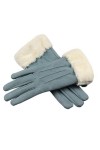 Gants dautomne et dhiver en daim pour femme - Pour écran tactile - Gants en cuir - Gants chauds en velours, café, taille un