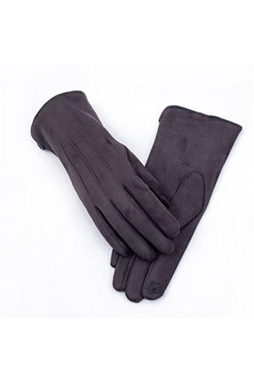 Gants dhiver pour femme en daim élastique solide pour garder au chaud