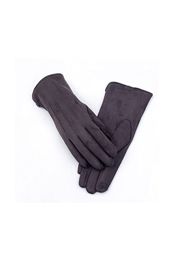 Gants dhiver pour femme en daim élastique solide pour garder au chaud