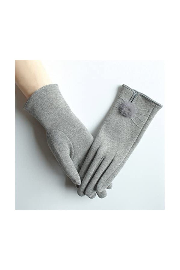 Gants dhiver pour femme en daim chaud pour sports de plein air et conduite avec boutons
