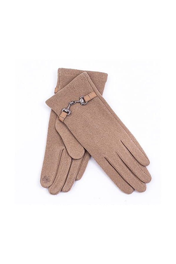 Gants dhiver de luxe pour femme avec chaîne épaisse coupe-vent et élastique