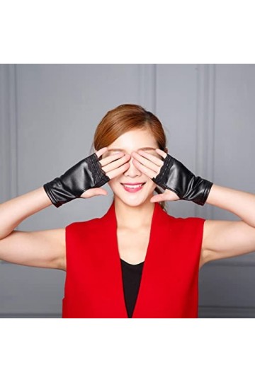 Gants Gloves Moufles Hiver Homme Femme Gants De Conduite Longs Et Minces pour Femmes, Manches Chaudes À Demi-Doigts, Moufles 