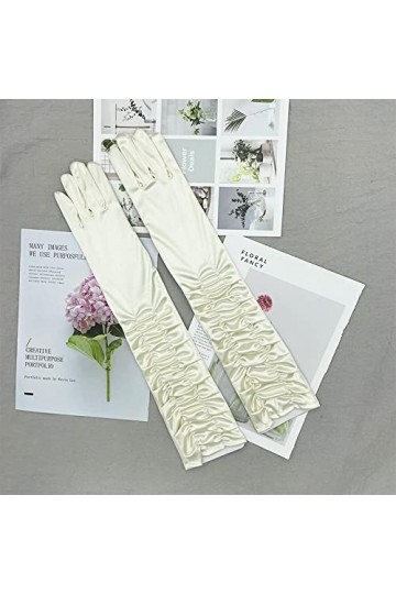 Gants Gloves Moufles Hiver Homme Femme Gants dune Seule Pièce Élégants Noirs Satinés Longs Et Fins pour Femme