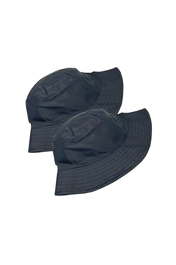 verdementa.es Lot de 2 Bonnets Pluie Unisexe Chapeau Pêcheur Imperméable Homme Femme Imperméable, bleu marine, Taille Unique