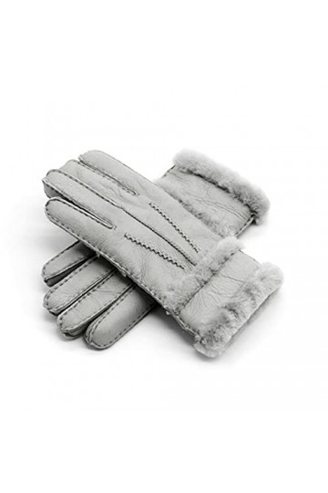 HIHELO Gants en cuir PU cuir synthétique gants en cuir de mouton femmes hiver automne mode chaud polaire moufles de neige hom