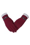 JSJJEDC Gants for Femmes en Hiver Conduite Ski Coupe Plus Gants de Velours à écran Tactile Gants for Femmes Couleur : A, Glo