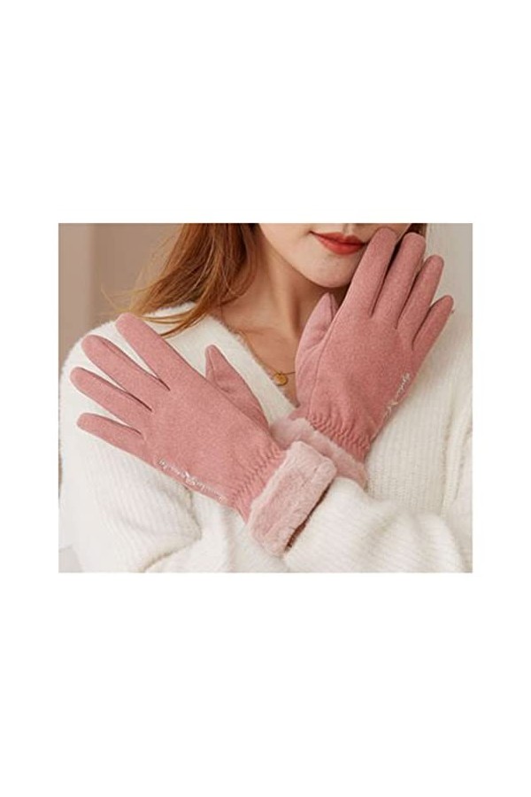 JSJJEDC Gants Chauds for Femmes Automne et Hiver Plus Velvet épaississement déquitation Confortable Gants cationiques Chauds