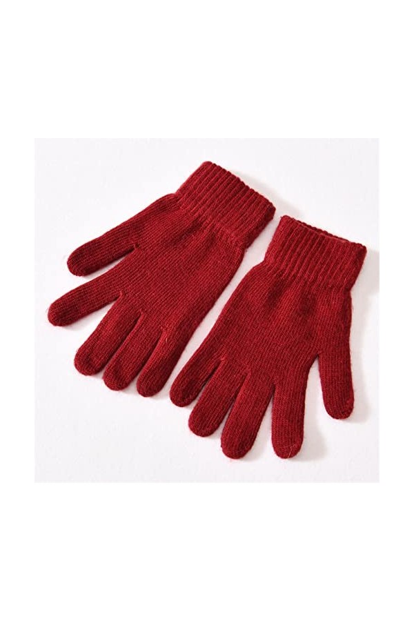 Gants Élastiques Des Doigts Complets Chauds Vélo Épais Conduisant Femmes Hiver Chaud Cachemire Tricoté En Plein Air Color : 