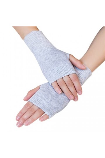 INGVY Mitaines dentraînement dhiver tricotées en laine pour femme - Chaudes, solides et extensibles - Demi-moufles pour fem