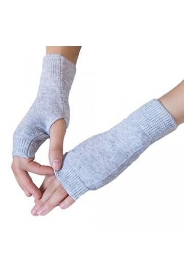 INGVY Mitaines dentraînement dhiver tricotées en laine pour femme - Chaudes, solides et extensibles - Demi-moufles pour fem