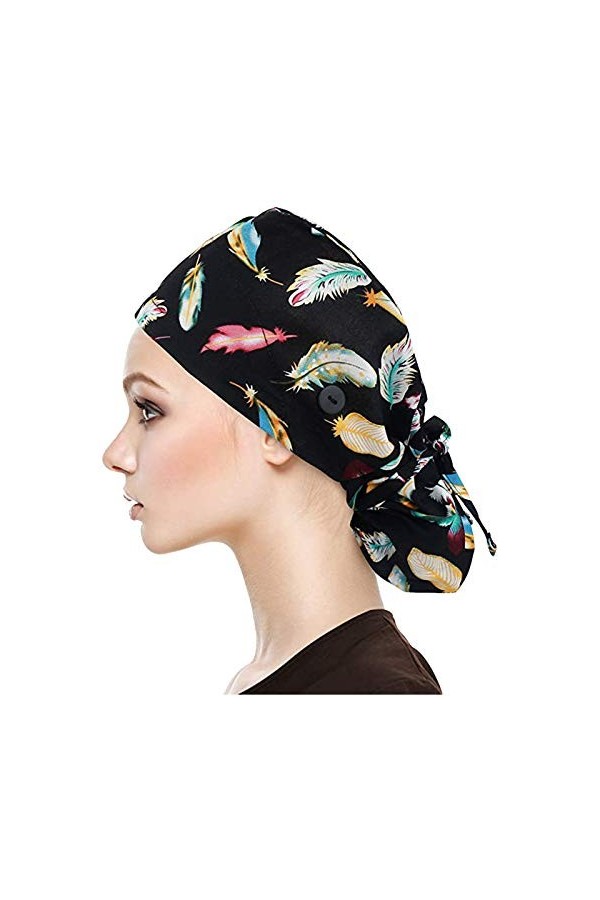MINYING Calot Chirurgical Fleur Chapeau dinfirmière Bonnet Chirurgical Tissu Turban Chimio Coton pour Filles Femmes Chapeaux